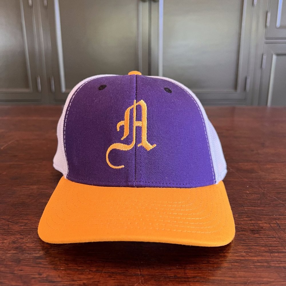 Alma Mater Footwear Purple and Gold Trucker Hat